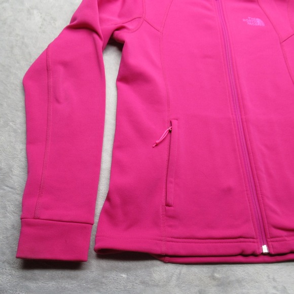 North Face Jacket Women Small Pink Softshell Pockets FullZip Hiking Apex Bionic2 - Picture 7 of 14